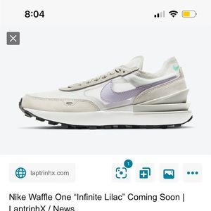 Nike Waffle One, Lilac. Size 8